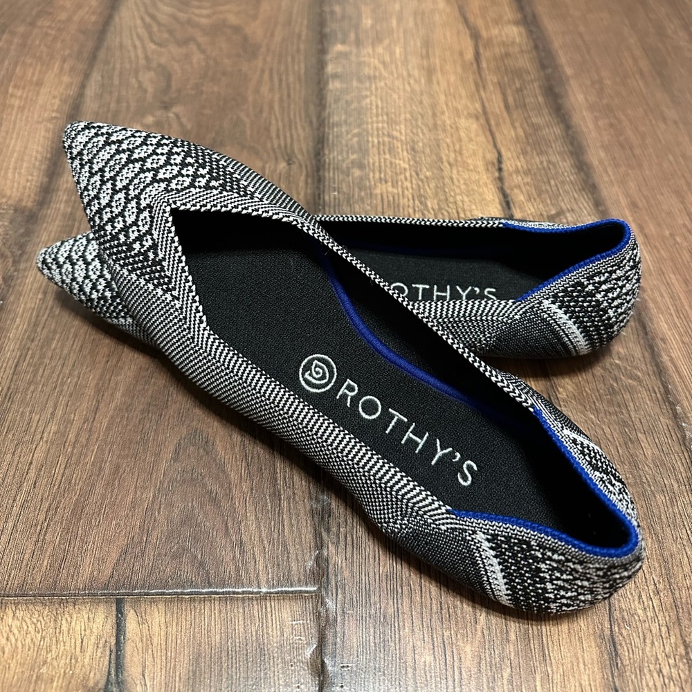 Rothy’s — The Point Flat Snake Print Shoes